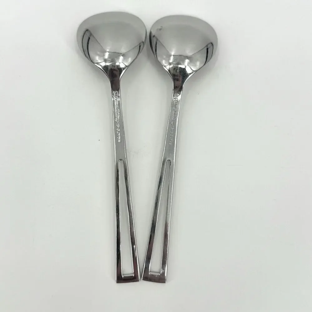 Supreme Cutlery Aperto Stainless Steel Sugar Spoons Set Of 2 Japan 5 3/4 inch